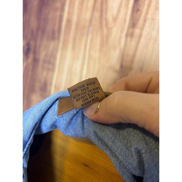 Forge Workwear Denim Button Down Shirt Pearl Snaps Men's Size XLT - Picture 5 of 7